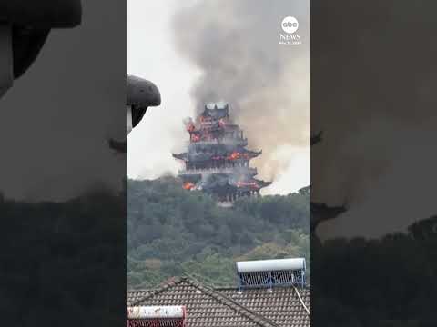 Tourist blamed for massive fire at historic Chinese temple site