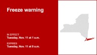 Long Island under a freeze warning Tuesday – temperatures at a low of 30