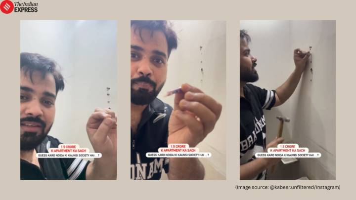 Noida man stuns internet after making a hole in Rs 1.5-crore flat’s wall with a pencil; triggers debate: ‘Gaon ke ghar isse zyada majboot hote hain’