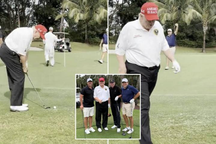 Trump sinks impressive chip shot in viral video after latest Biden golf jab: ‘Winning is always nice!’
