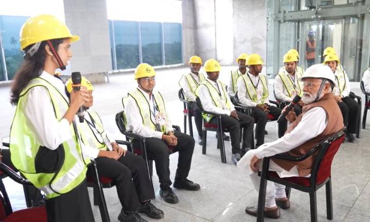 Modi Interacts with Mumbai–Ahmedabad High-Speed Rail Corridor Team