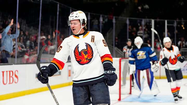 Firebirds battle for 6-5 shootout win against the Eagles at Acrisure Arena