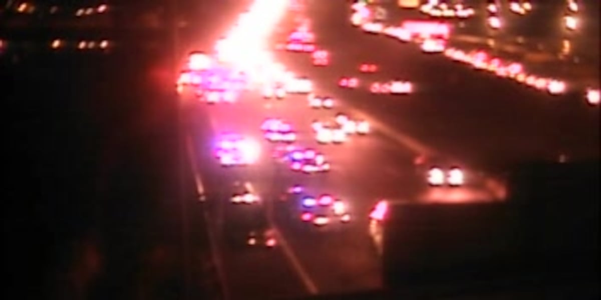 Two-vehicle crash closes lanes on I