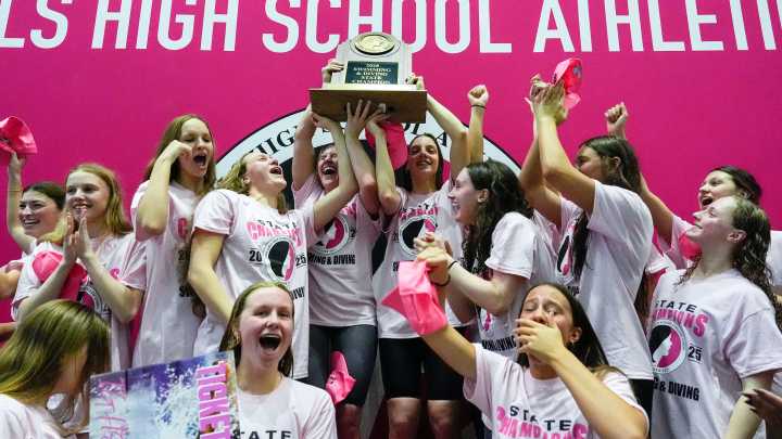 Dowling wins second straight state swimming and diving title