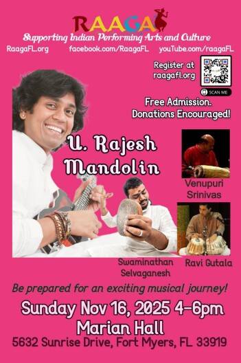 Free concert showcasing Indian classical music is coming to Fort Myers this weekend