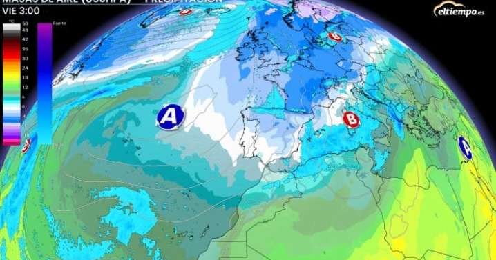 Una masa de aire ártico dejará un 'zarpazo' invernal con nieve a nivel del mar y mucho frío