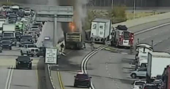 LIVE: Dump truck fire on I-15 causes critical injuries, major delays