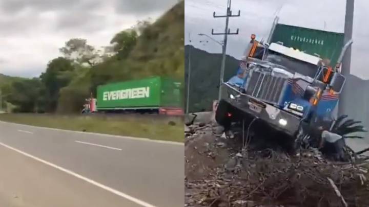Video: Tractomula pierde frenos en carretera rápida en Valle del Cauca y conductor maniobra para evitar tragedia