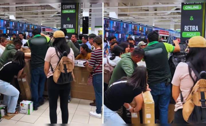 Peruanos se pelean por electrodomésticos en oferta por el Black Friday en conocido supermercado: "Por poco y se llevan al señor"