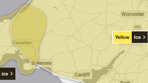 Met Office issue yellow weather warning for ice overnight