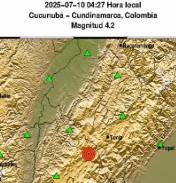 Sismo de magnitud 4.2 se registró cerca de San Gil, Santander, la madrugada del 2 de noviembre