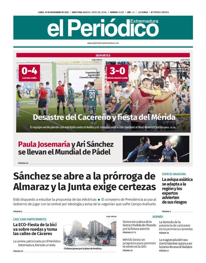 Consulta la portada correspondiente al día 10 de noviembre de 2025