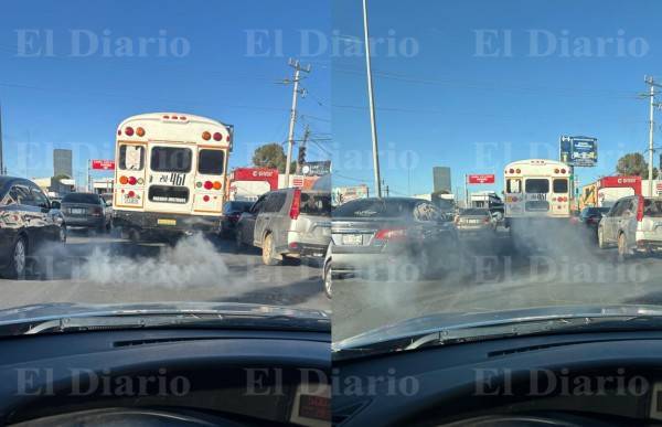 Camión de personal convierte la Tecnológico en nube de humo