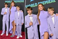 Shakira and her sons wear matching purple Stella McCartney looks for ‘Zootopia 2’ premiere in LA
