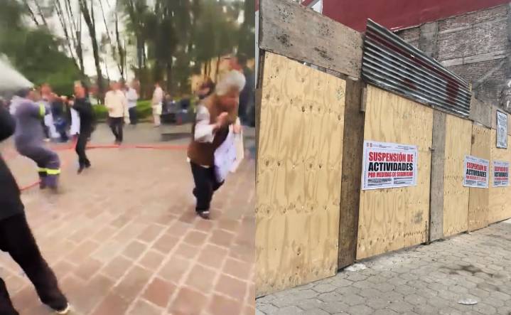 Alcaldía Coyoacán ofrece disculpas por incidente con manifestantes; trabajador roció agua con una manguera