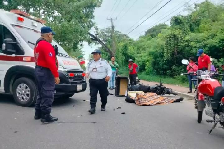 Fallece motorepartidor tras percance vial en la Avenida Centenario