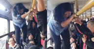 Cobradora de bus se hizo VIRAL por peculiar forma de recaudar pasajes durante paro de transportistas