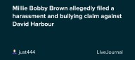 Millie Bobby Brown allegedly filed a harassment and bullying claim against David Harbour : ohnotheydidnt