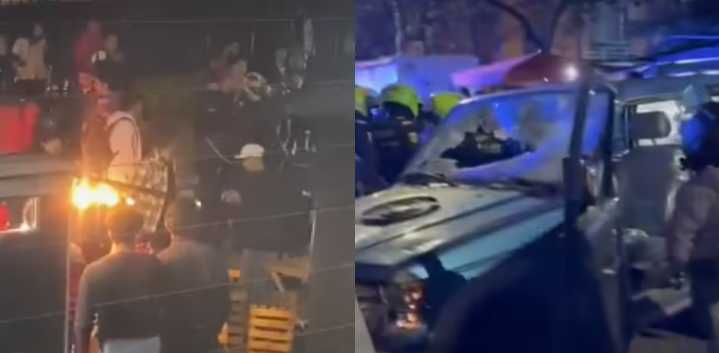 Conductor muere tras ser linchado por atropellar a motociclistas en Bogotá