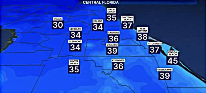 A partir de esta noche Orlando observará bajas temperaturas… y después más calor