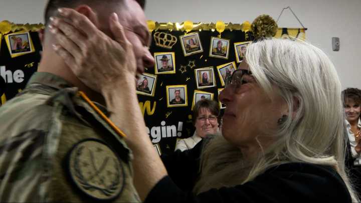 Utah National Guard member surprises mom after returning from deployment