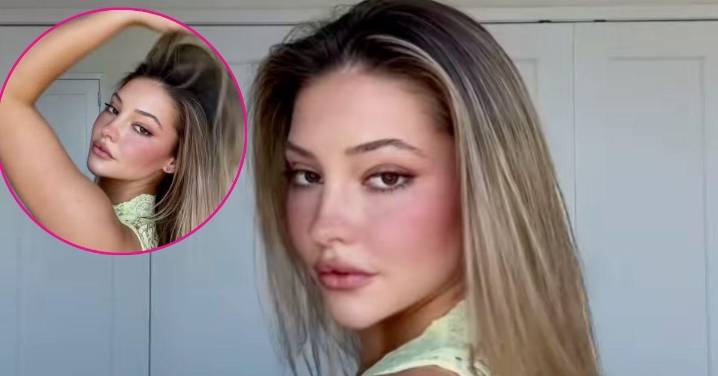 Madelyn Cline Goes Braless in See-Through Lace Shirt: Watch