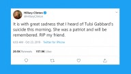 Hillary Clinton Accidentally Posts Condolences For Tulsi Gabbard's Suicide One Day Early