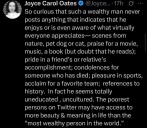 Joyce Carol Oates (87) Cooks Elon Musk: ohnotheydidnt