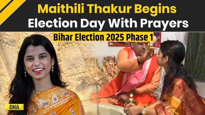Bihar Election 2025: BJP Candidate Maithili Thakur Begins Election Day With Prayers