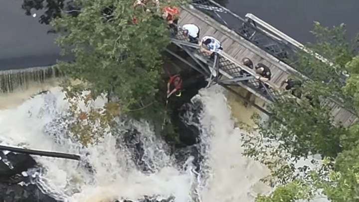 Massachusetts Dog Trapped On Waterfall Rocks Is Saved In Dramatic Firefighter Rescue