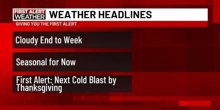 First Alert Forecast: Seasonal for now... signs of next cold dip ahead