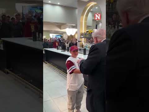 Donald Trump Hands Out Presidential Challenge Coin to Young NFL Fan