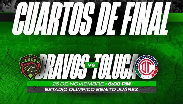 Juárez y Toluca abren liguilla del Torneo Apertura