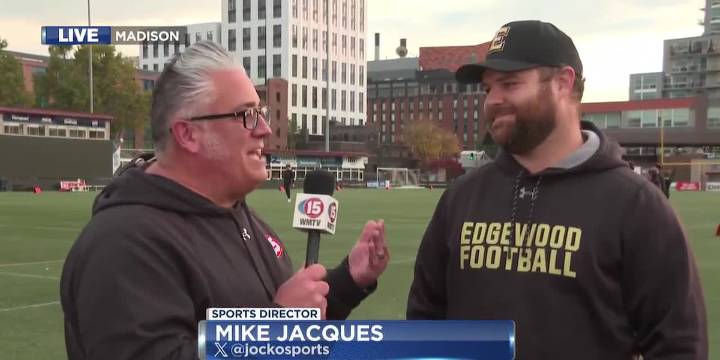 Jocko speaks with the head coach for Edgewood Football