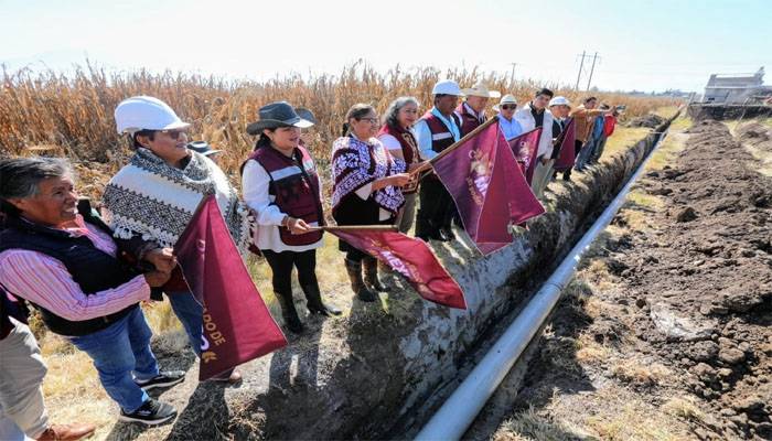 Avanzan obras para mejorar el riego de cultivo en Edoméx