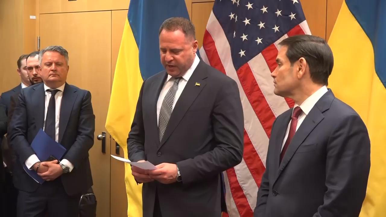 Top Ukrainian official gives update on peace plan talks with Rubio being held in Geneva