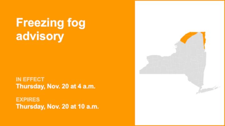 NY weather: New York under a freezing fog advisory until Thursday morning