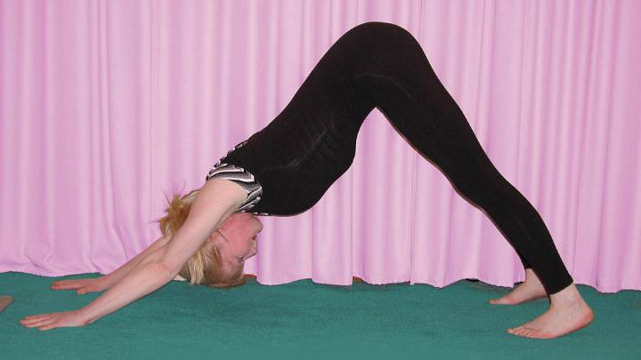 Mennonite Woman Permanently Stuck in Downward Dog