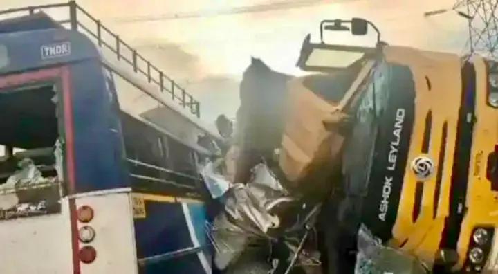 Nineteen Killed After RTC Bus Collides With Gravel-Loaded Tipper In Telangana