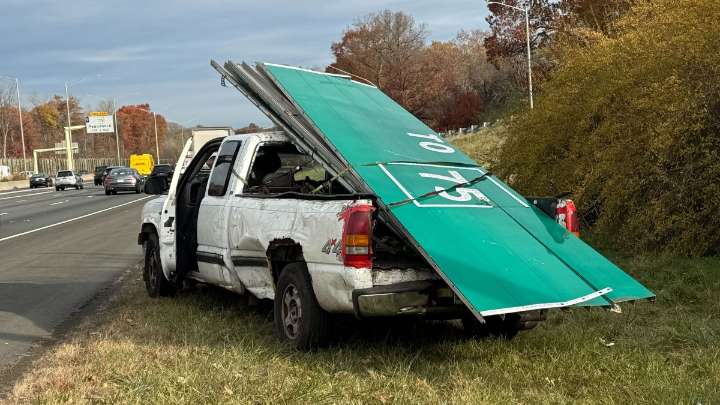 State police arrest two for allegedly trying to steal downed highway sign