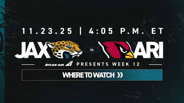 Where to Watch: Jaguars vs. Cardinals, Week 12 of 2025 NFL Season