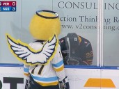 Angel mascot has opponents chuckling with 'sin bin' stunt