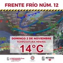 Traerá frente frío 12 ligero descenso en la temperatura y lluvia intermitente a Reynosa