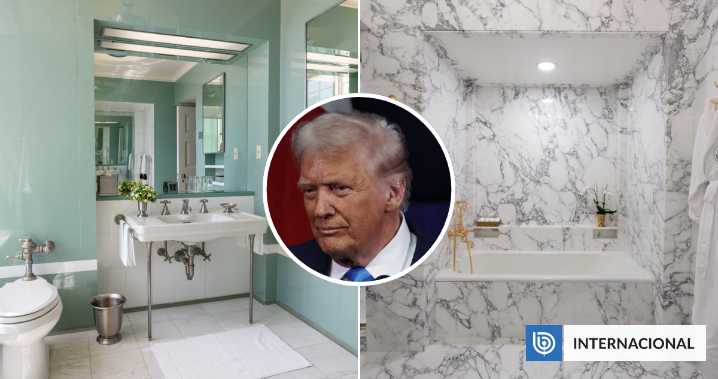 Trump sigue con los cambios en la Casa Blanca: ahora renovó el histórico baño Lincoln con mármol y oro