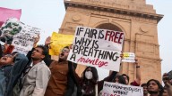 Photo: Protest in Delhi against toxic air