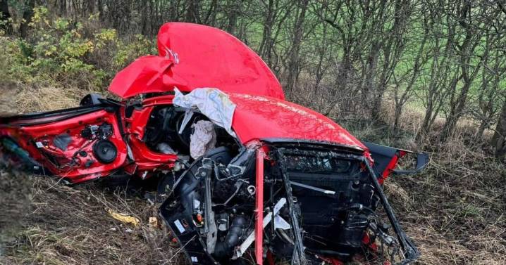 Young girl rushed to hospital after Audi left mangled at side of busy Scots road