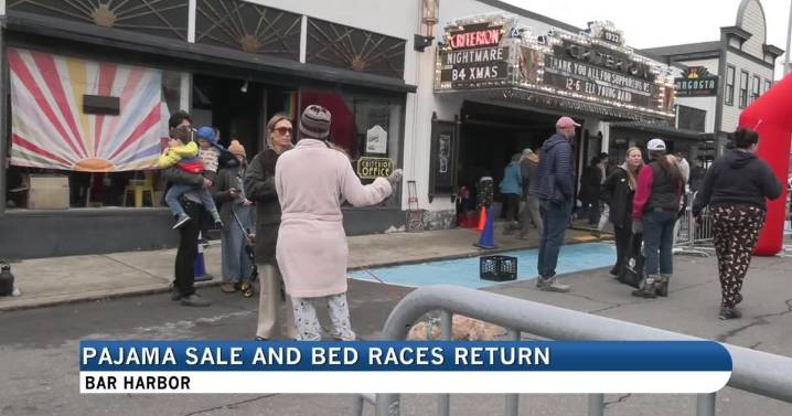 Bar Harbor's beloved pajama party returns with annual Bed Races and PJ Sale