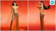 Manika Vishwakarma looked like a vision in golden gown at Miss Universe 2025