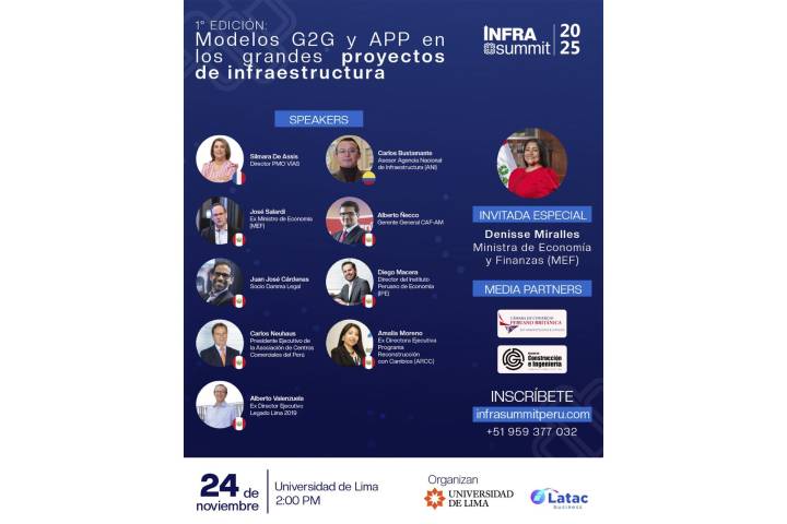 Infra Summit 2025: analizarán modelos G2G y APP para acelerar ejecución de proyectos