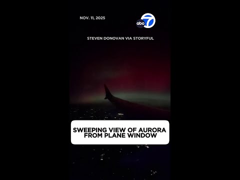 Incredible timelapse shows view of aurora from plane window